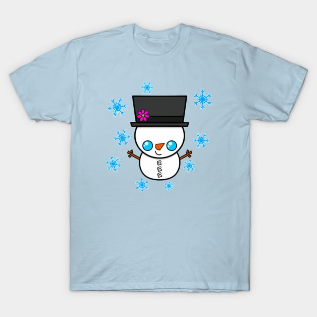 Snowman Snowday T-Shirt by RD Doodles